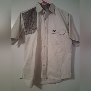 Mossy Oak Tan and Camouflage Button-Down Shirt